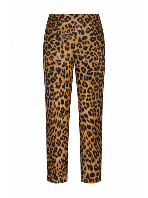 Pantaloni dritti in organza di seta leopardata ALBERTA FERRETTI | M0308 01501888